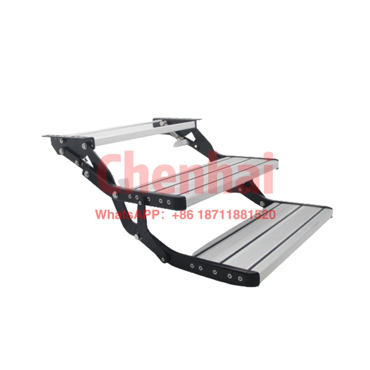 

Autocaravana Motorhome 550mm Manual Double Steps Folding Aluminum Rv Platform Step