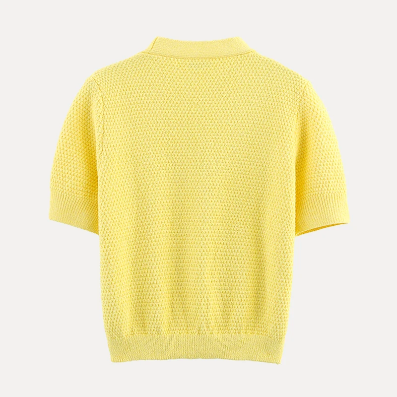 Sommer 2025, gestrickte Jaet-Stern-Knopf-Design, offene Strickjacke aus Polyesterfaser, modische Oberbekleidung