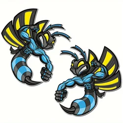 2pcs Blue Hornet Wasp adesivi in vinile casco da bici decalcomania per moto impermeabile Car Styling Auto Window Decor per Hornet Honda Bees