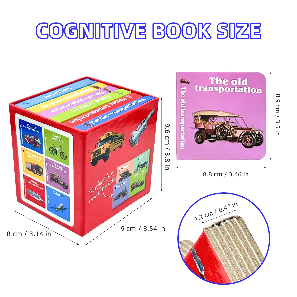 Baby Flip Books English Edition 1 Box of 6 Transportation Cars Picture Learning Starter Readers for Kids