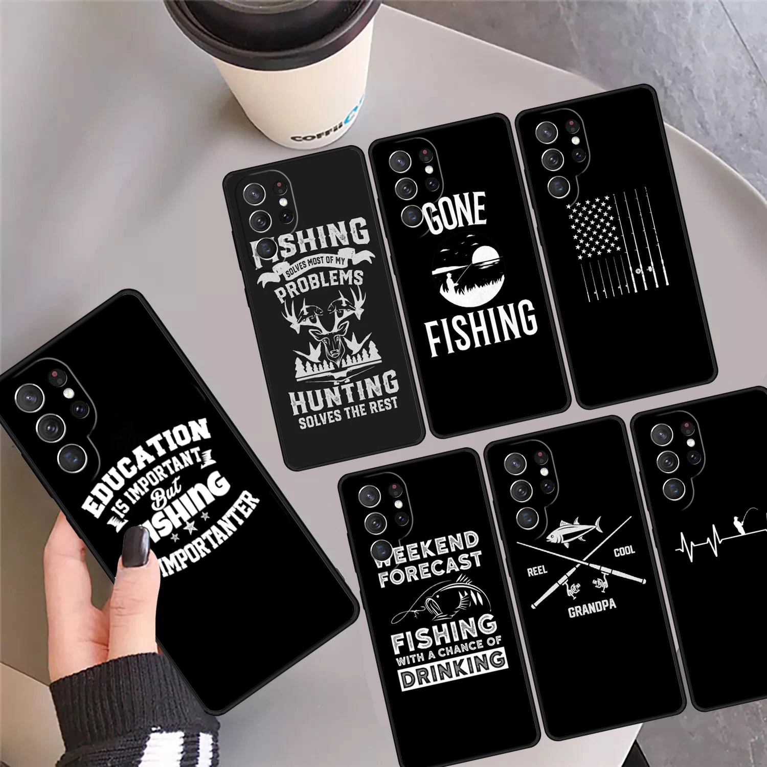 Fishing Pulse heart beat Phone Case Cover Coque For Samsung Galaxy S24 Ultra 23 S22 Plus S21 FE S20 S8 S9 S10 Note 10 Pro 20