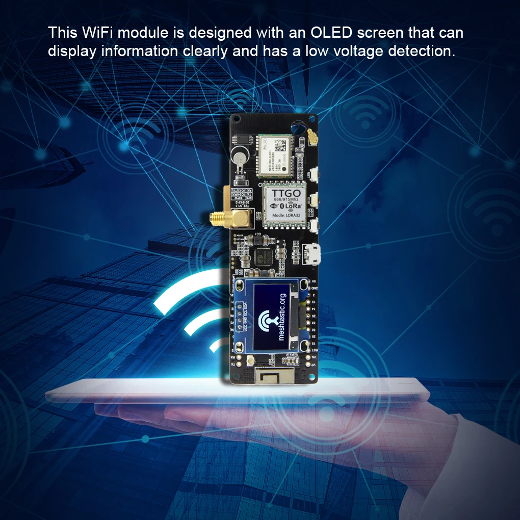 TTGO Meshtastic T-Beam LoRa ESP32 Development Board 433/868/915MHz LoRaWAN Module Circuits With WiFi Bluetooth GPS OLED