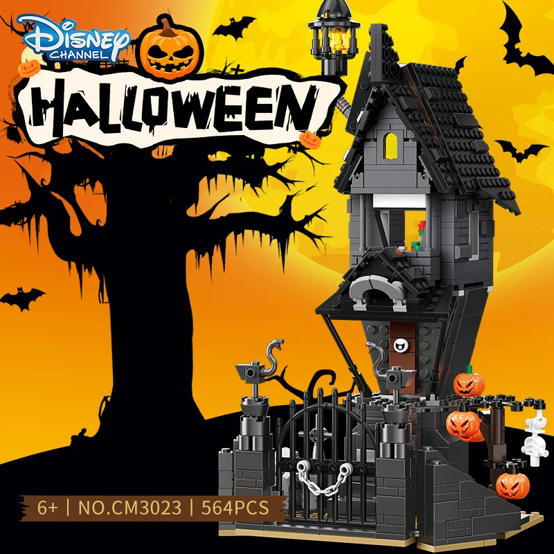 Disney The Nightmare Before Christmas Castle Building Blocks Jack House Peripheral Toys Party Holiday DIY Decorations Halloween