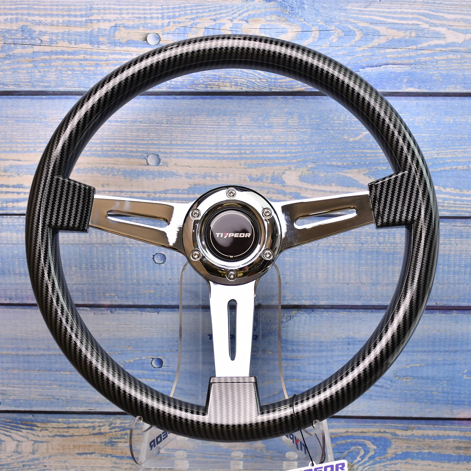 

TIYPEOR 350MM Racing Carbon Fiber Steering Wheel in ABS Material Quick Release Non-slip Design