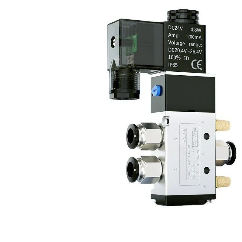 4V210-08 4V110-06 Pneumatic Solenoid Valve DC24V/AC220V for Cylinder Direction Control in Automation Lines