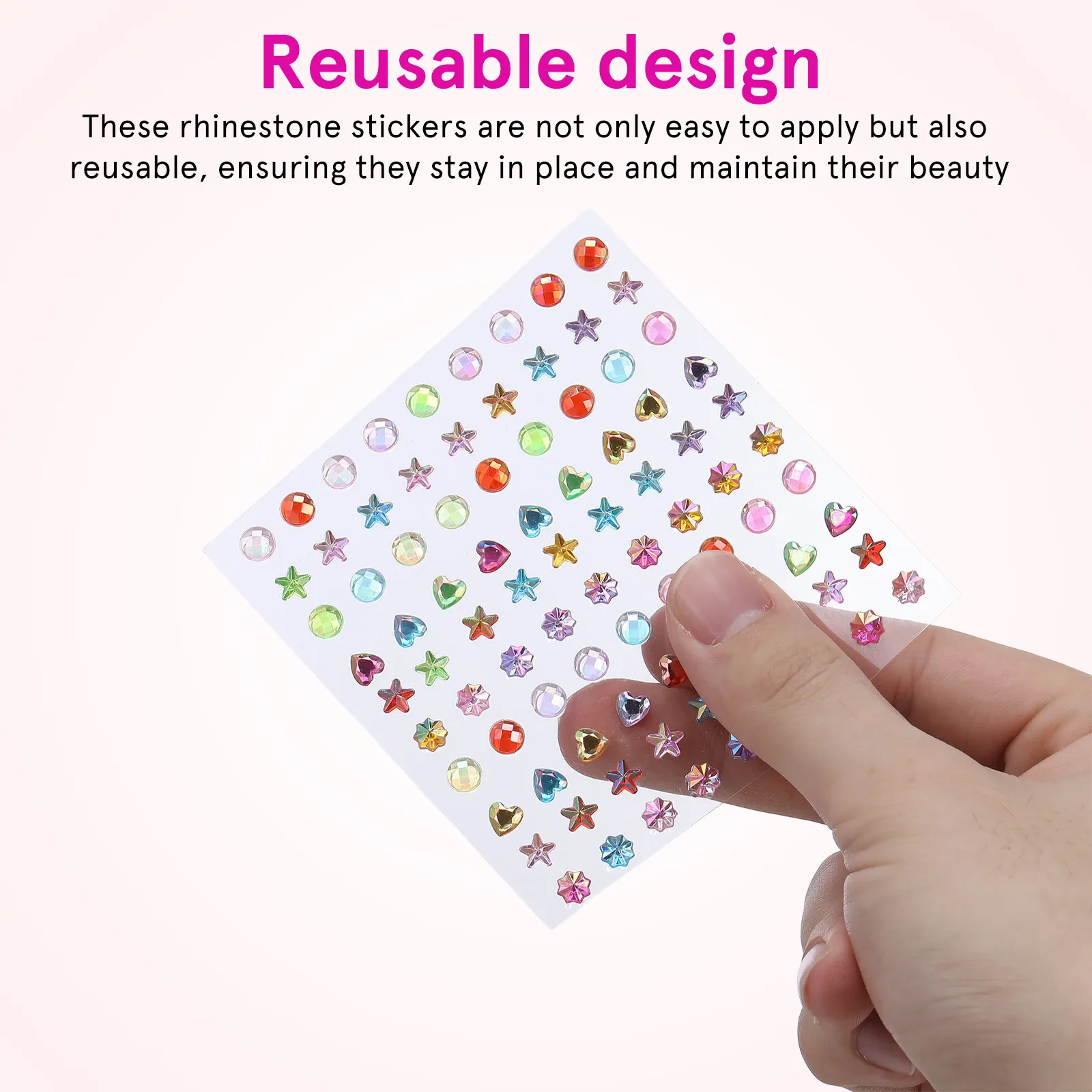 7Sheets Water Drill Stickers Face Rhinestone Jewels Glitter Self Adhesive Reusable Makeup Festival Halloween Party Star Moon