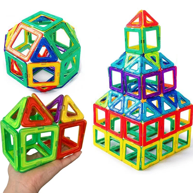 48/98個 DIY 磁気ブロック、大型 STEM 組み立ておもちゃセット、磁気おもちゃ、磁気ブロック（ランダムカラー）