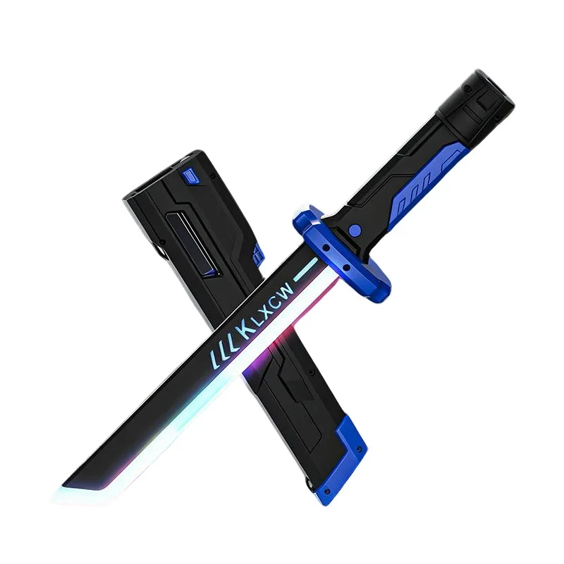 ของเล่นไลท์เซเบอร์พลาสติกแบบสองใบมีด พร้อมเอฟเฟกต์เปลวไฟและแสง ของขวัญสุดเท่สไตล์ไซเบอร์พังก์สำหรับเด็กผู้ชาย