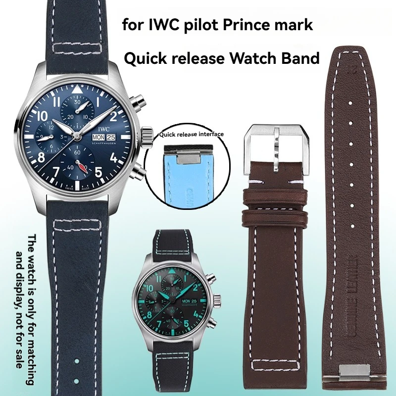genuine-italian-calfskin-leather-strap-for-iwc-pilot-iw328201-iw328205-mark-20-21mm-quick-release-watch-band-soft-comfortable