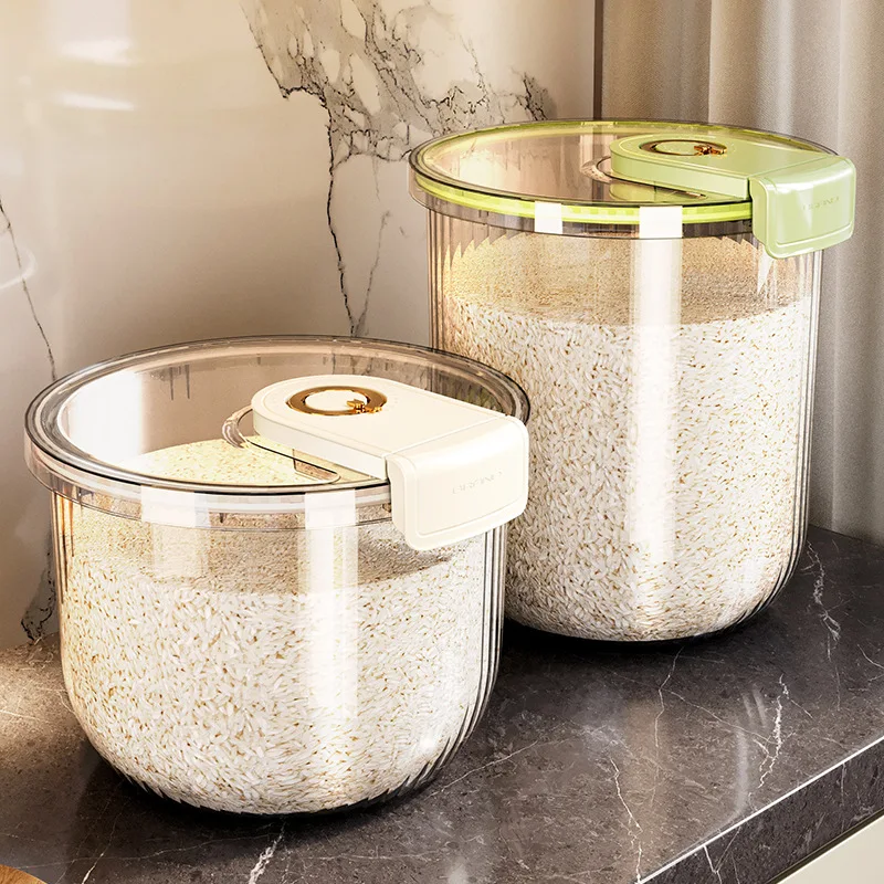 One-handed Flour Bin Flour Dispenser Multi-functional Rice Flour Food Storage Containers Easy One-handed Operation Good Sealing