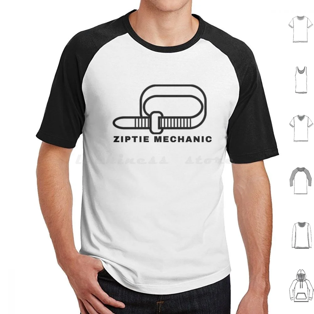 Ziptie Mechanic T Shirt Big Size 100% Cotton Ziptie Zip Tie Mechanic Enduro Mtb Bike Mountain Bike Downhill Ride Motocross