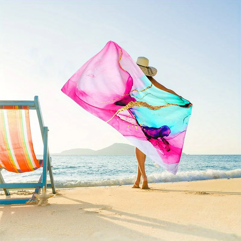 

Beach Towel Abstract Art Pattern Sun Protection Windproof Suitable For Swimming Pool Camping Travel Blanket