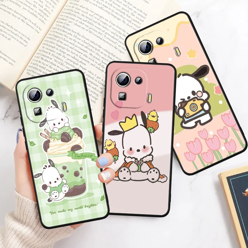 Sanrio Pacha Dog Cute Cartoon For Xiaomi Mi 14 13T 13 12T 12 11T 11i 11 10T 10 Pro Lite Ultra 5G Black Soft Phone Case