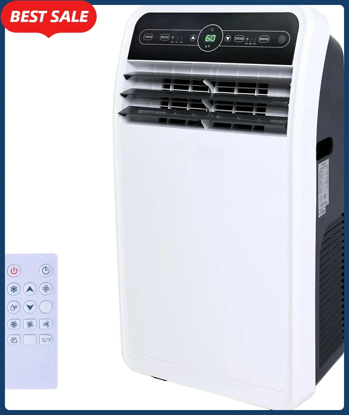 

Бестселлер Портативный блок переменного тока со встроенным охлаждением, портативным кондиционером 10 000 БТЕ, осушителем и режимами вентилятора для помещений до