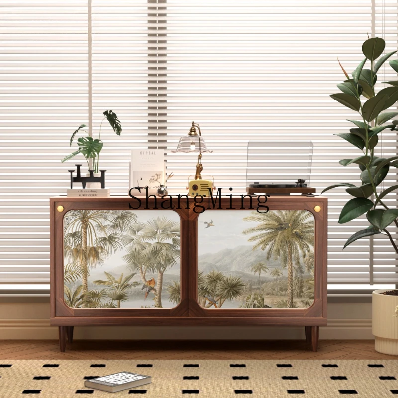 

ZYY household retro door cabinet, living room light luxury bedroom locker, antique solid wood cabinet