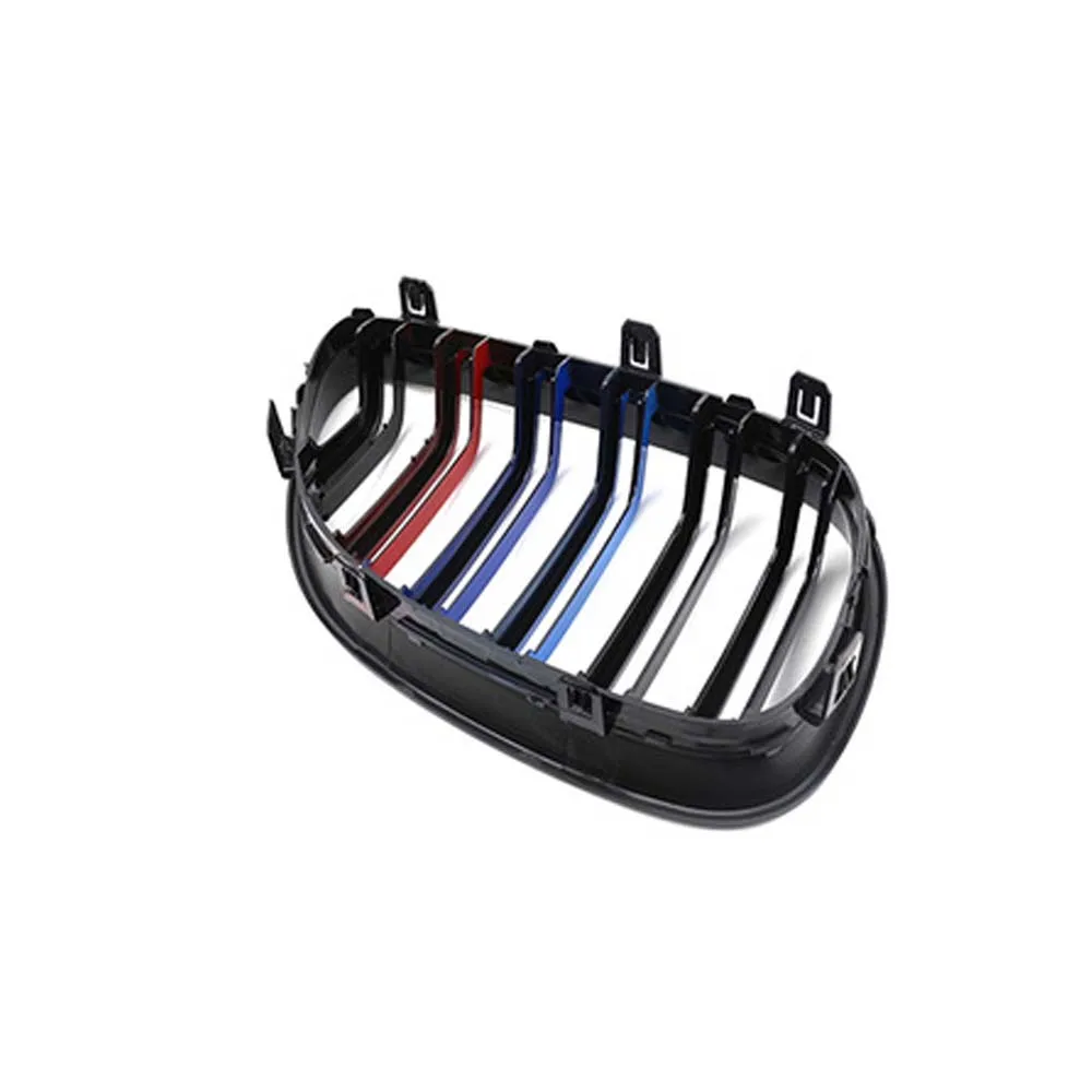 Gloss Black M-Kleur Front Nier Grill Racing Grills Voor Bmw 5 Serie E60 E61 M5 520I 535I 550I 03-10 Sedan Dubbele Lijn Grille