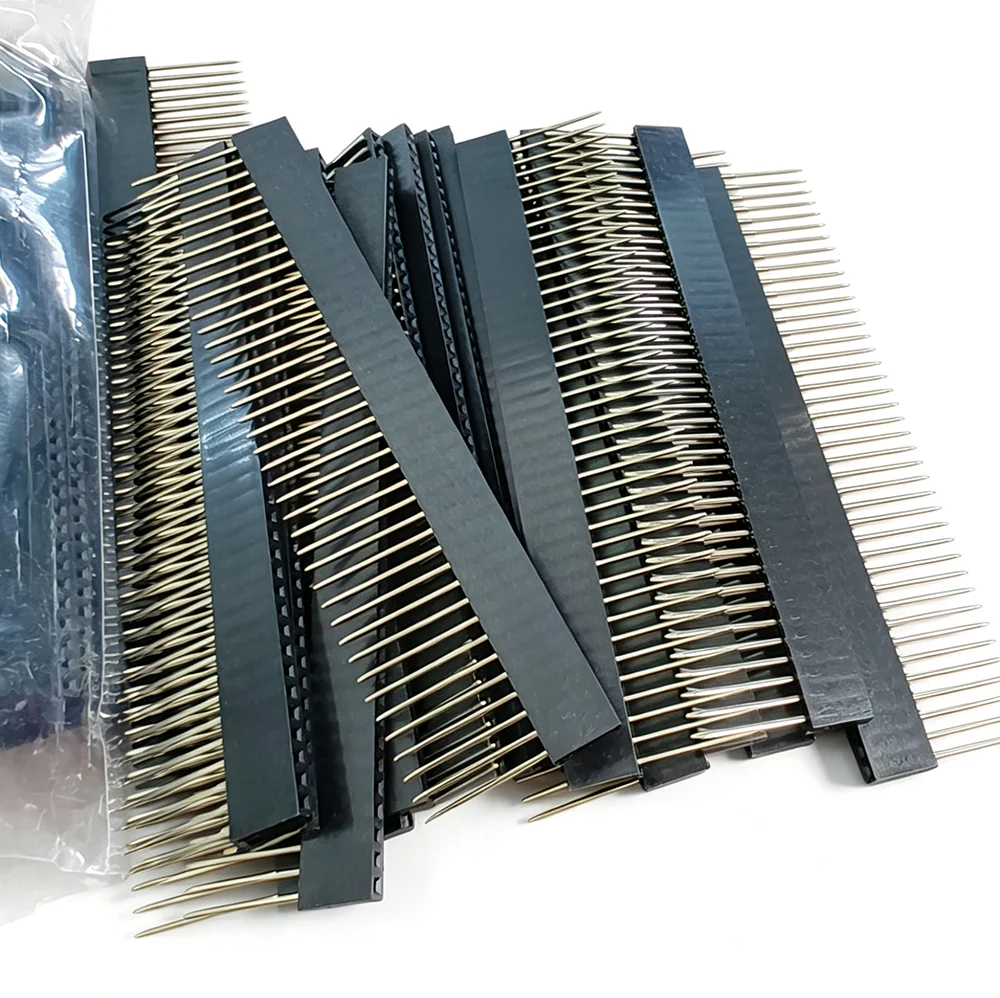 100/50pcs 2.54mm PC104 1x4/6/8/10/12/16/40P Single Row Straight Female Header PH8.5 Long Pin 14.8mm Gold PCB Industrial Socket
