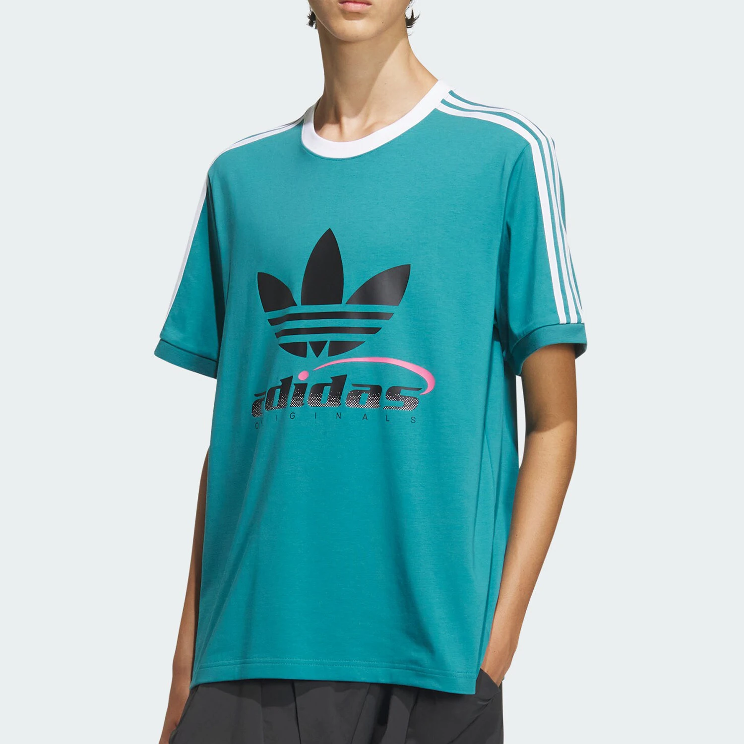 

Официальная мужская футболка Adidas с тремя полосками и коротким рукавом, классическая простая футболка с круглым вырезом IW6311