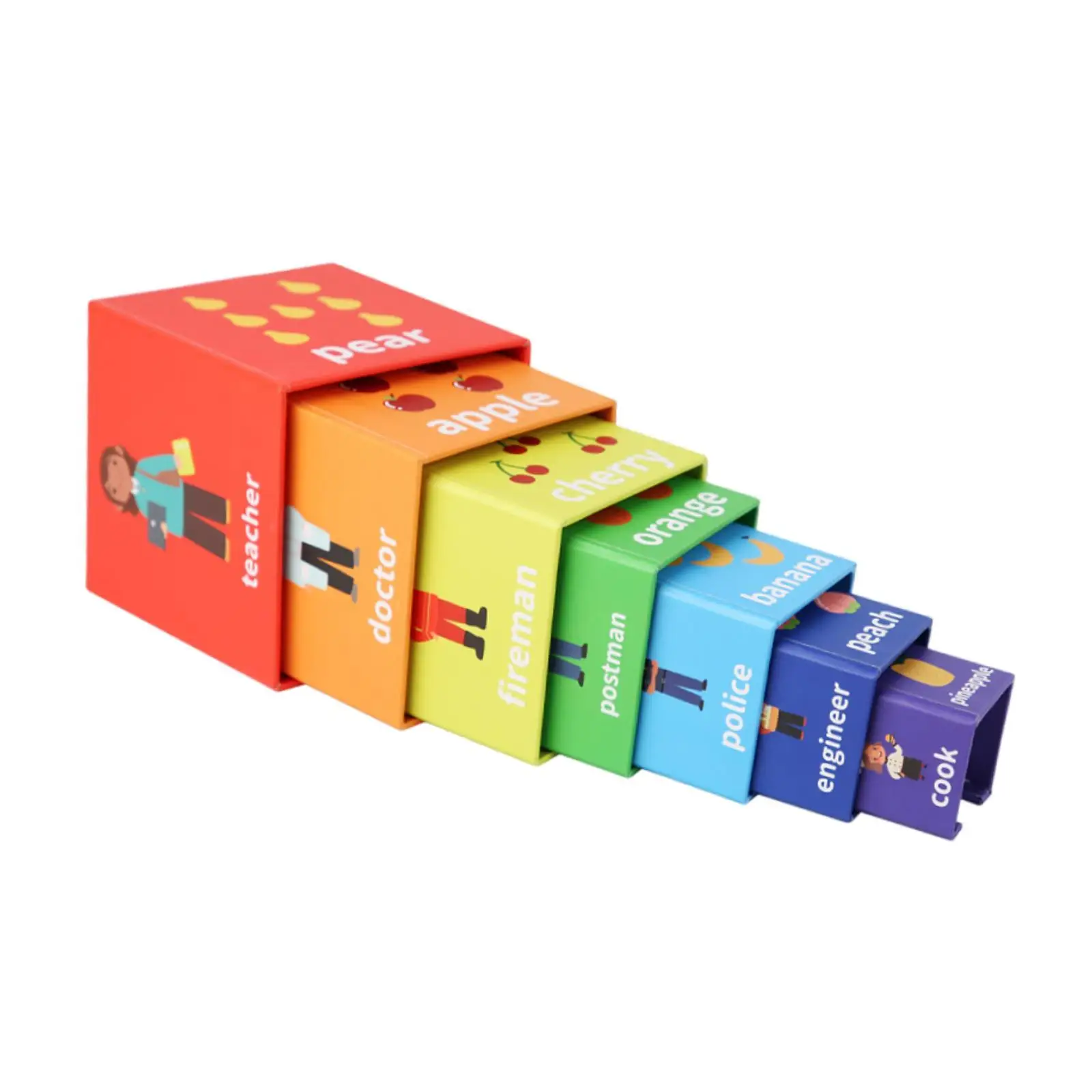 Nesting Cubes Building Set, Color Cognition Nesting and Stacking Blocks, Sorting Stacking Toys for Boys Girls