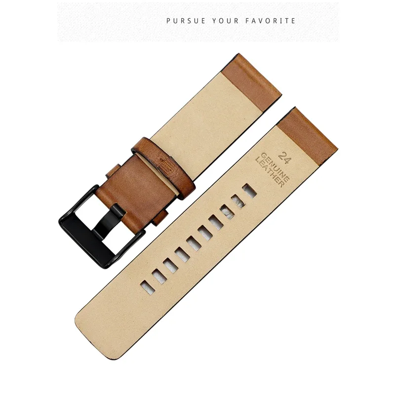 High quality cow Leather strap for DIESEL watchband  DZ 1399/ DZ4280/ DZ4290 with stainless steel pin buckle strap24 26 28 mm