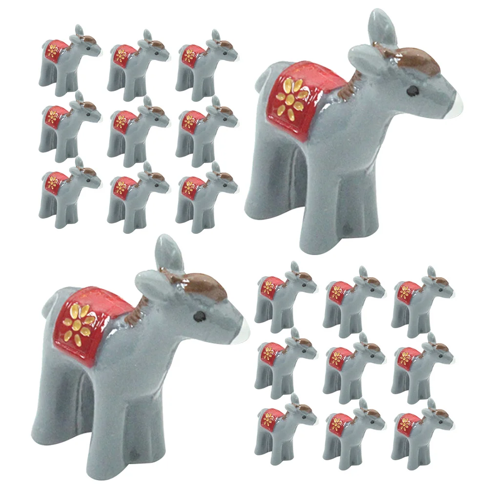 

24Pcs Miniature Resin Donkey Statues Small Donkey Decorations DIY Fairy Garden Moss Landscape Accessories Micro Animal Decor