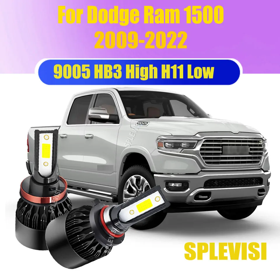 

60W LED Car Headlights, 6000LM, 6000K White Light, Durable, Long Lifespan For Dodge Ram 1500 2009 2010 2011 2012 2013 2014-2022