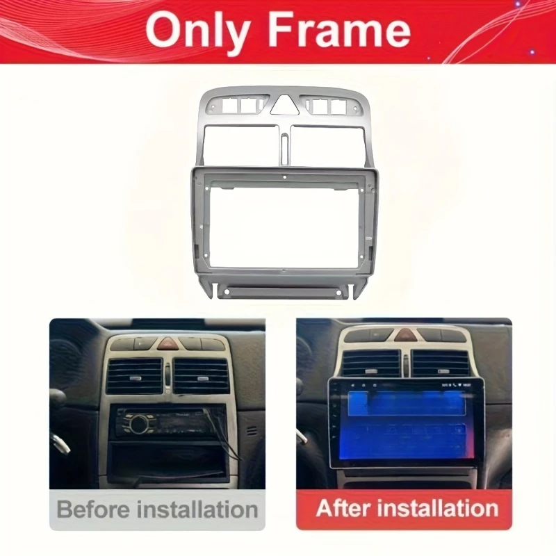 9 inch Car Frame Audio Dashboard Trim Kit Panel Radio Large Screen Car Multimedia Player For Peugeot 307 307CC 2002-2013