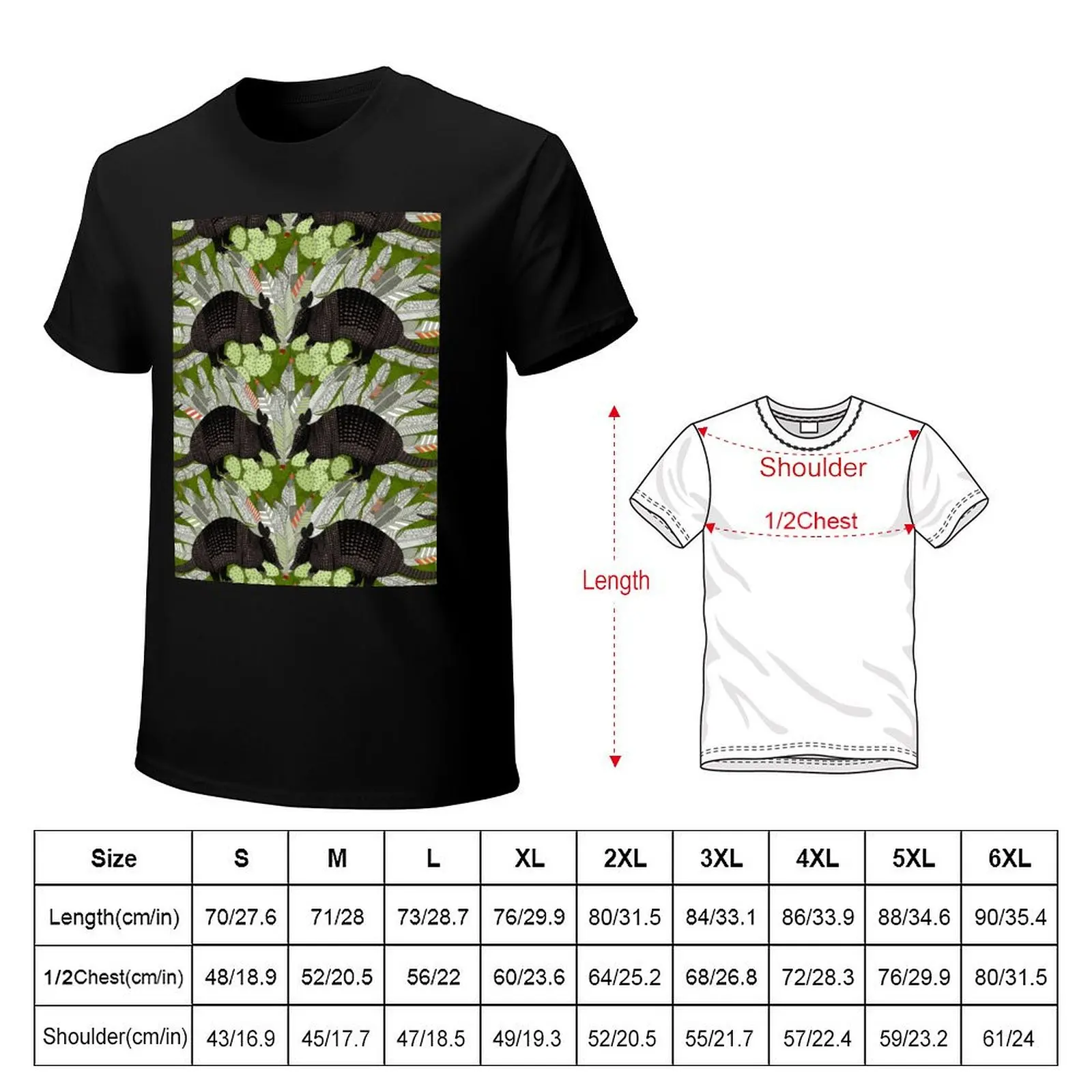 native armadillos green T-Shirt Functional Casual Short Sleeve Tee