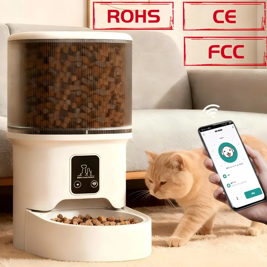 

Pet Smart Feeder Timed Feeding Remote Voice Control Home with Video Feeder