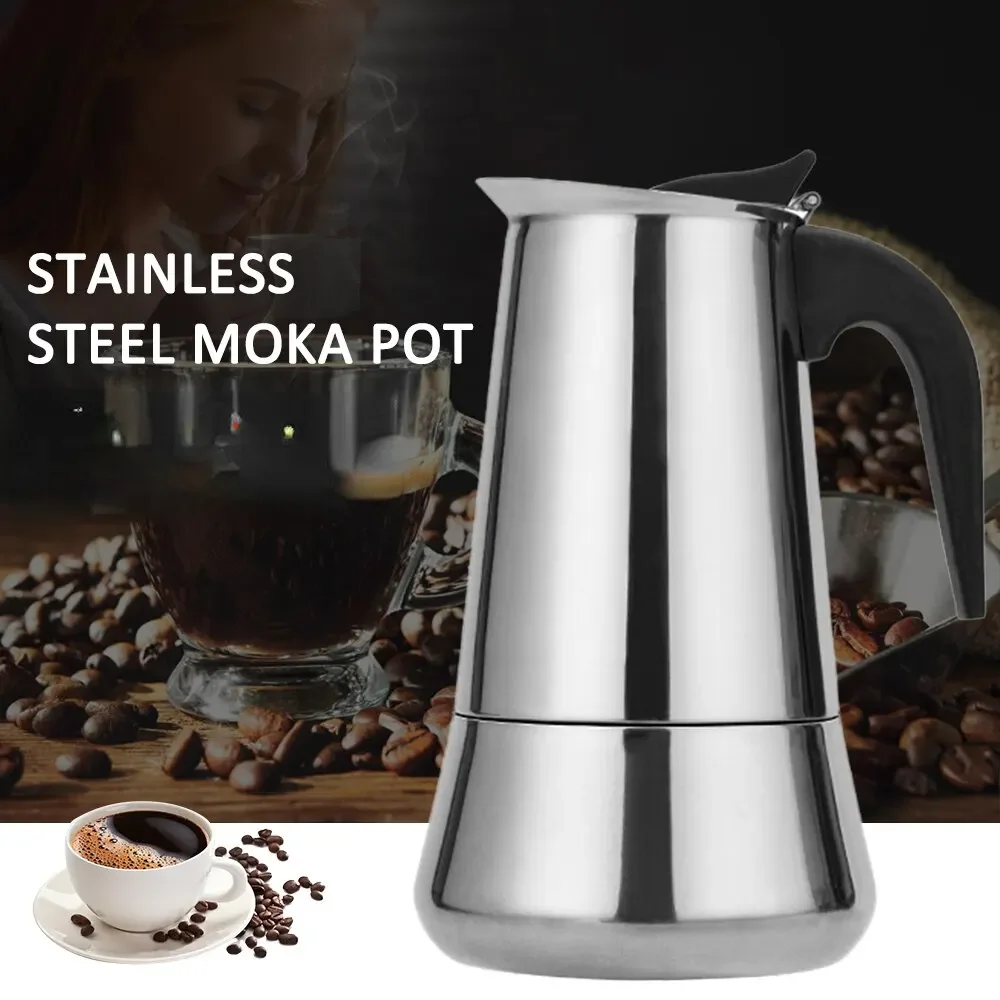 

Stainless Steel Coffee Pot for Barista Moka, Espresso Latte, Stovetop Filter, Coffee Maker, Coffee kettle