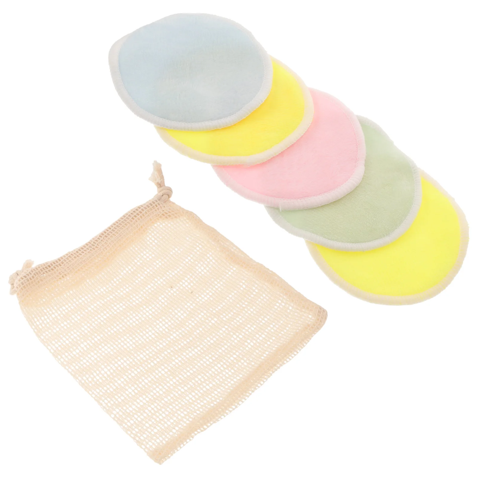 5 peças almofada de maquiagem de descarga dupla face impressa reutilizável almofadas de limpeza facial macias e seguras para a maioria dos tipos de pele