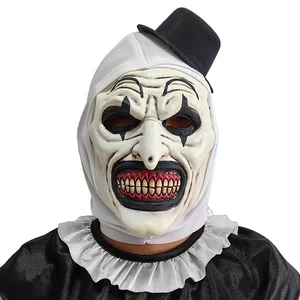 Assustador Palhaço Látex Cosplay Máscara para o Dia Das Bruxas, Máscara de Horror, Fornecimento De Festa, Costume Props, Decoração De Palco 8 principais vendas acessorios palhaço - №8