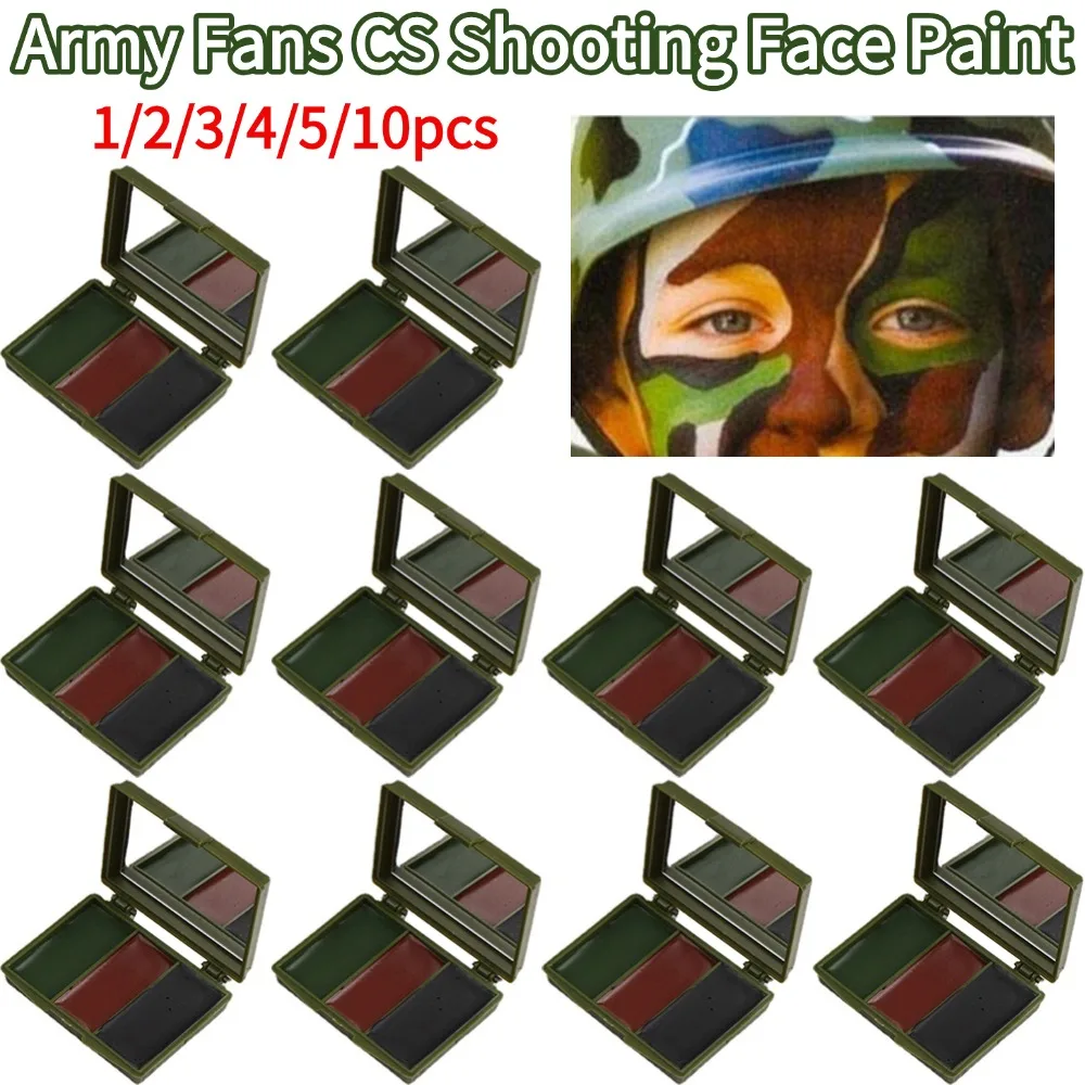 3 Colors Army Fans CS Shooting Face Paint Camouflage Oil Men Women Outdoor Military Training Football Gear Body Oil Face Paint