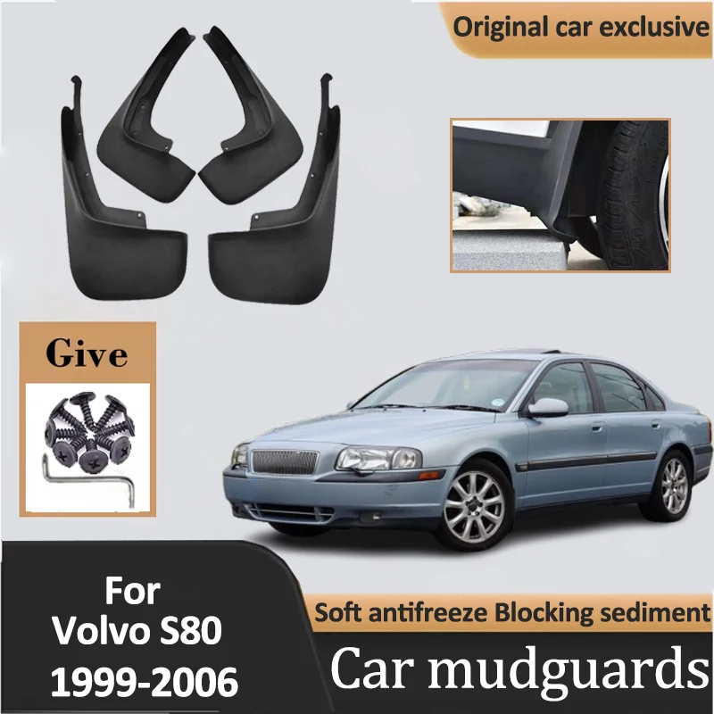 

4PCS Mud Flaps For Volvo S80 Accessories MK1 1999-2006 Mudflaps Fender Mudguard Front Rear Splash Guard Protector Cover Parts