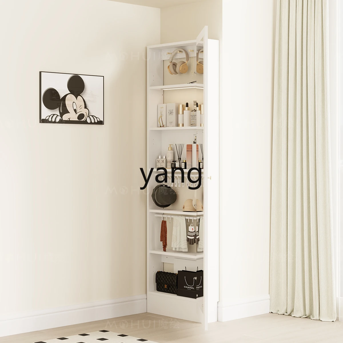 xyy white entrance cabinet door thin cabinet bedroom full mirror jewelry cabinet combination