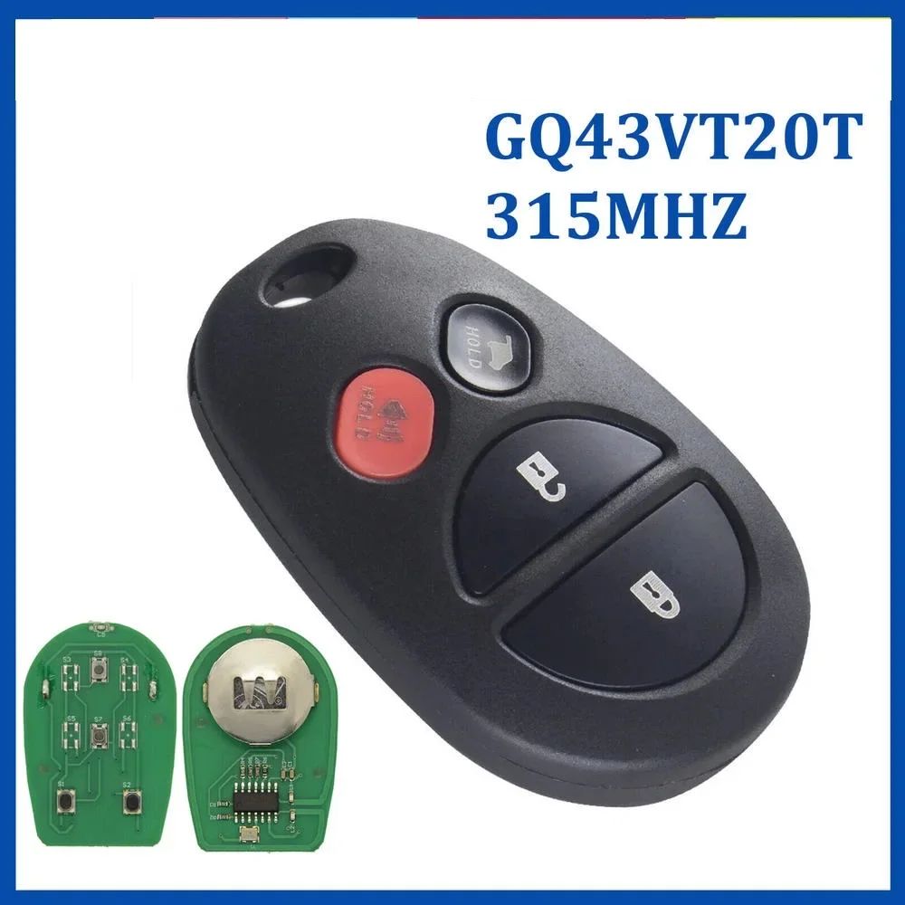315Mhz 3/4 أزرار التحكم عن بعد دخول بدون مفتاح مفتاح السيارة فوب GQ43VT20T لتويوتا كلوغر أوريون 2007 2008 2009 2010 2011