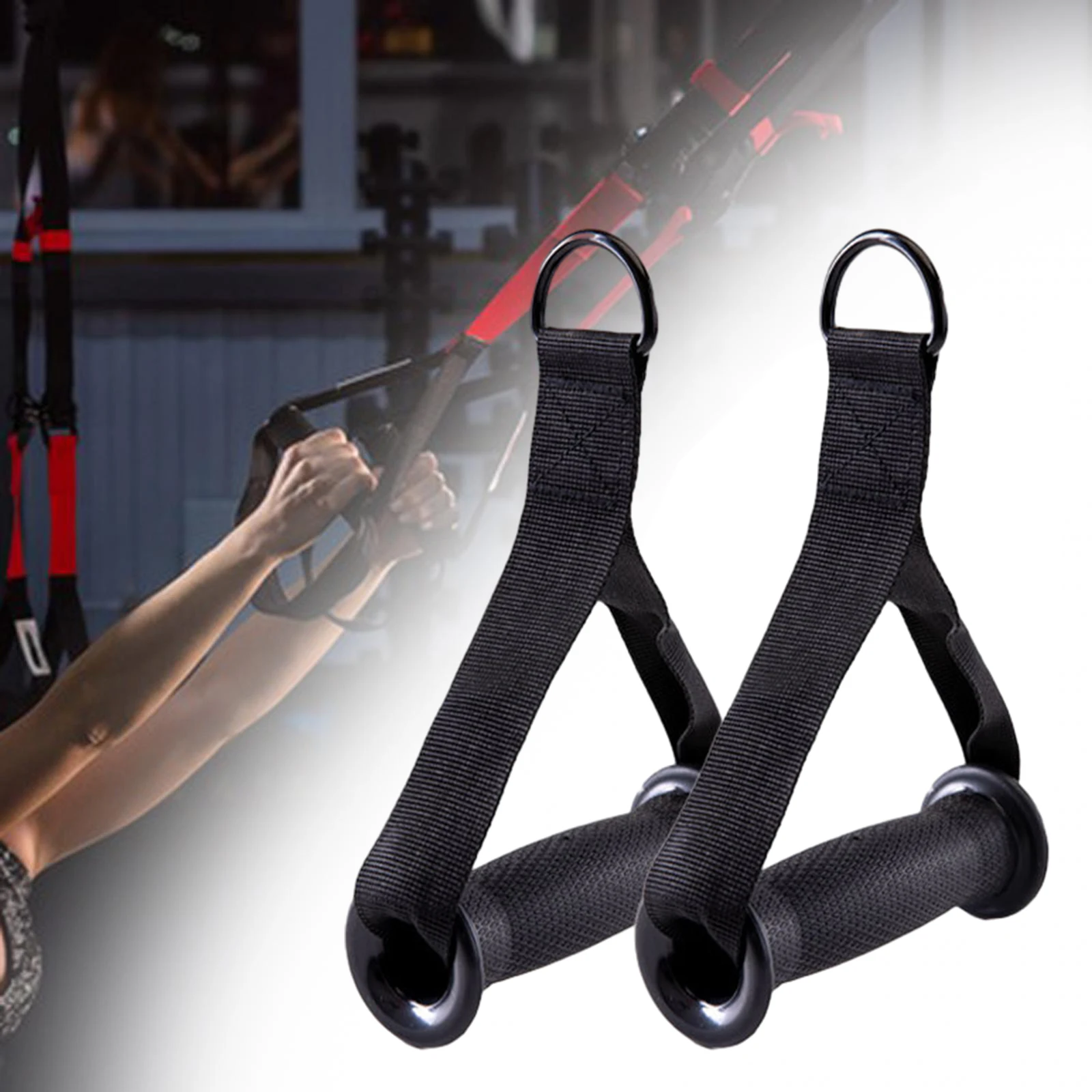 2Pcs Exercise Handles Grips Gym Resistance Bands Grip Attachments Gym Equipment for Weight Lifting Yoga Workout