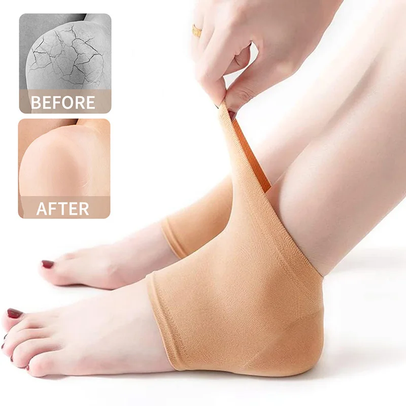 3 Pairs Silicone Gel Moisturizing Socks For Women Men Dry Cracked Heel Treatment, Heels Soften Repair Care Exfoliating