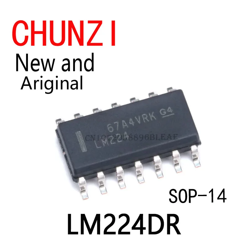 10Pcs New and Original SMD LM224 224DR LM224D SOP-14 LM224DR