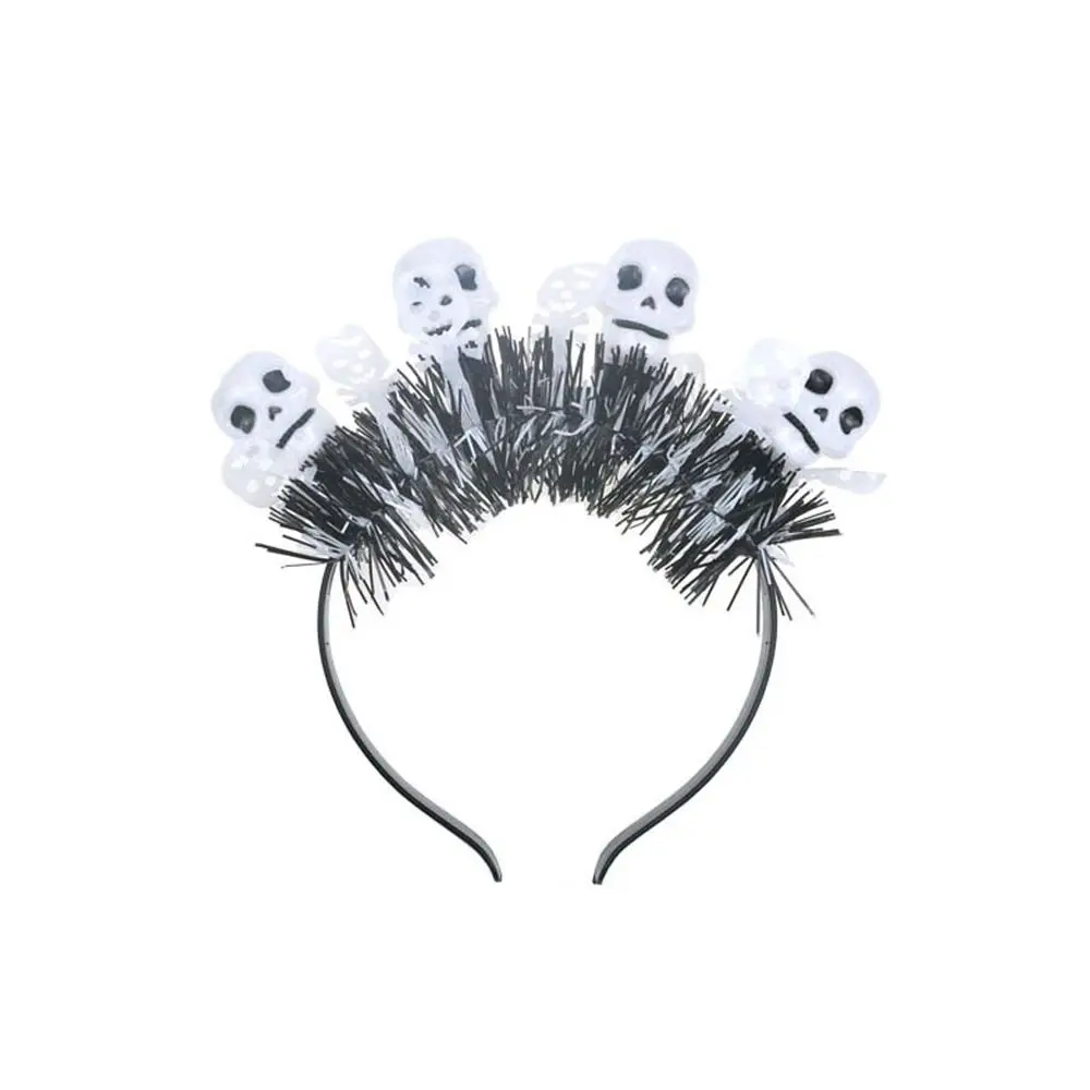 

Ghost Halloween LED Pumpkin Headband Lights Flashing Funny Face Ghost Hair Hoop Tassel Glitter Funny Hair Bands Adult/Children