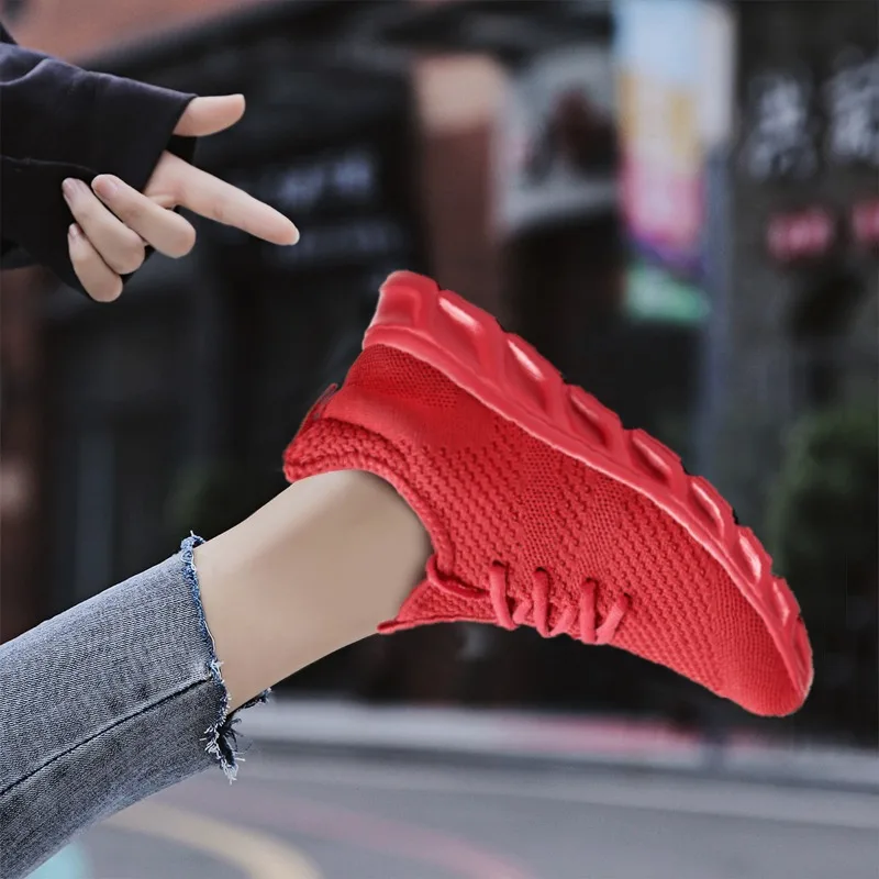 Fujeak Spring Summer Casual Shoes Air Breathable Comfortable Momen\'s Sneakers Lace-up Soft Sport Shoe Tennis Zapatos Hombre