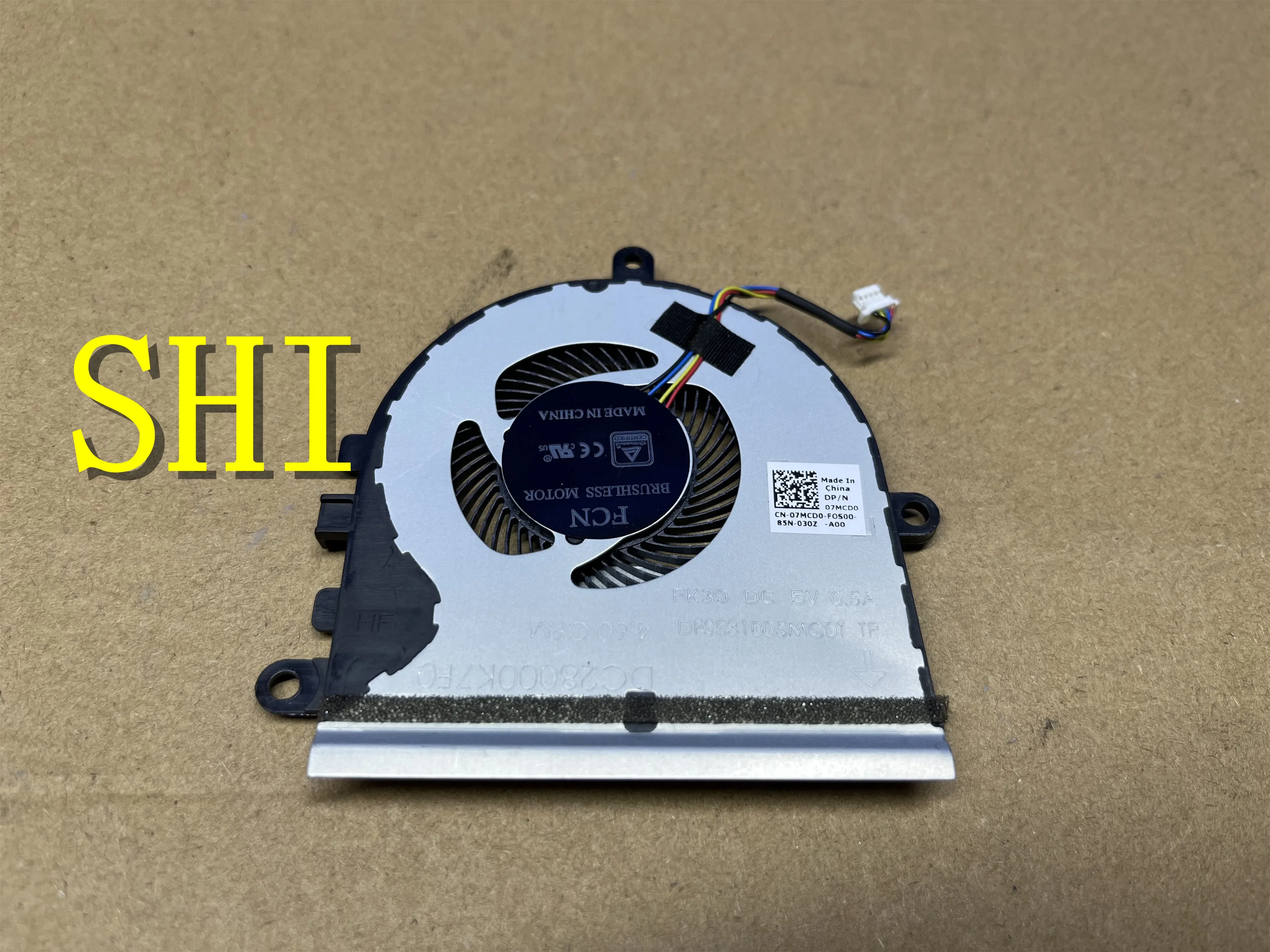 07MCD0 Used FOR Laptop Cpu cooling fan For Dell Inspiron 5570 15-5575 15-5570 P75F Vostro 3583 3585 DC28000K7F0 Free Shipping