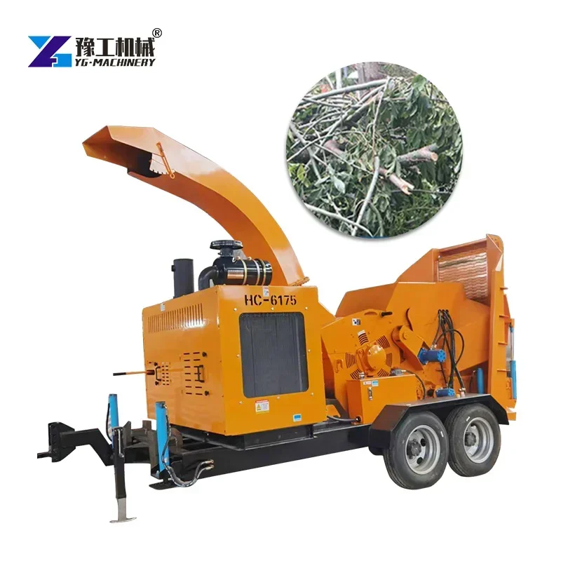 Industrial Mobile 120hp Diesel Engine Wood Chipper Leaf Shredder Self Powered Mobile Wood Branch Chopper Factory for Sale