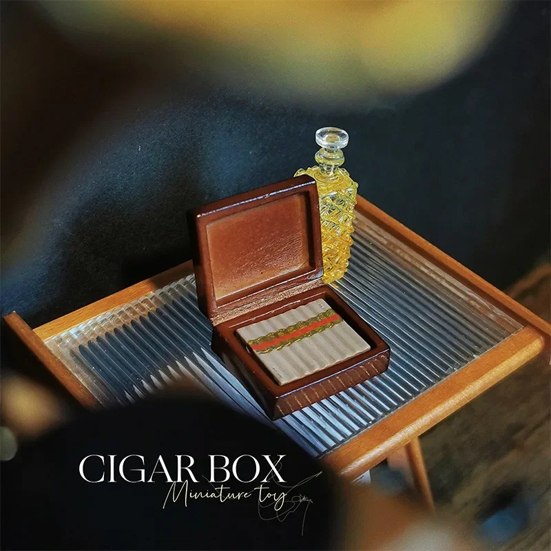 Mini Simulated Cigar & Cigarette Box Model, Dollhouse Miniature Scene Decoration Accessories