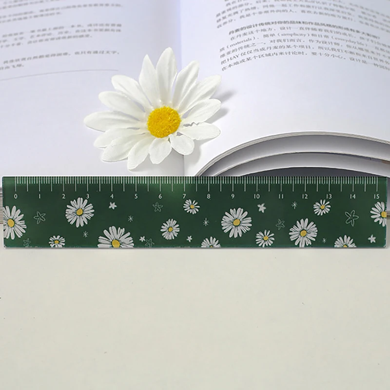 16Cm Frisse Stijl Daisy Bloemen Ins Acryl Rechte Liniaal Koreaanse Meten Linialen Voor Studenten Scrapbooking Diy-Benodigdheden