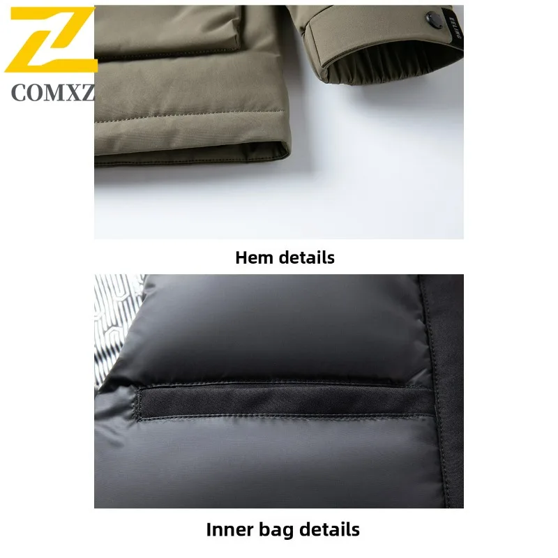 COMXZ الرجال الحشو معطف متعدد جيب تسلق مقاوم للماء الدافئة في الهواء الطلق القطن وسادة مبطنة فضفاضة إكسبيديشن الثلوج سترات منتفخة