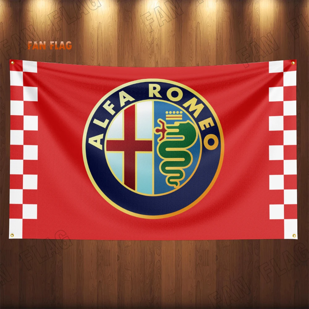 3x5 Ft Alfa romeos Flag Polyester Printed Car Banner Flags for Room Garage Decor