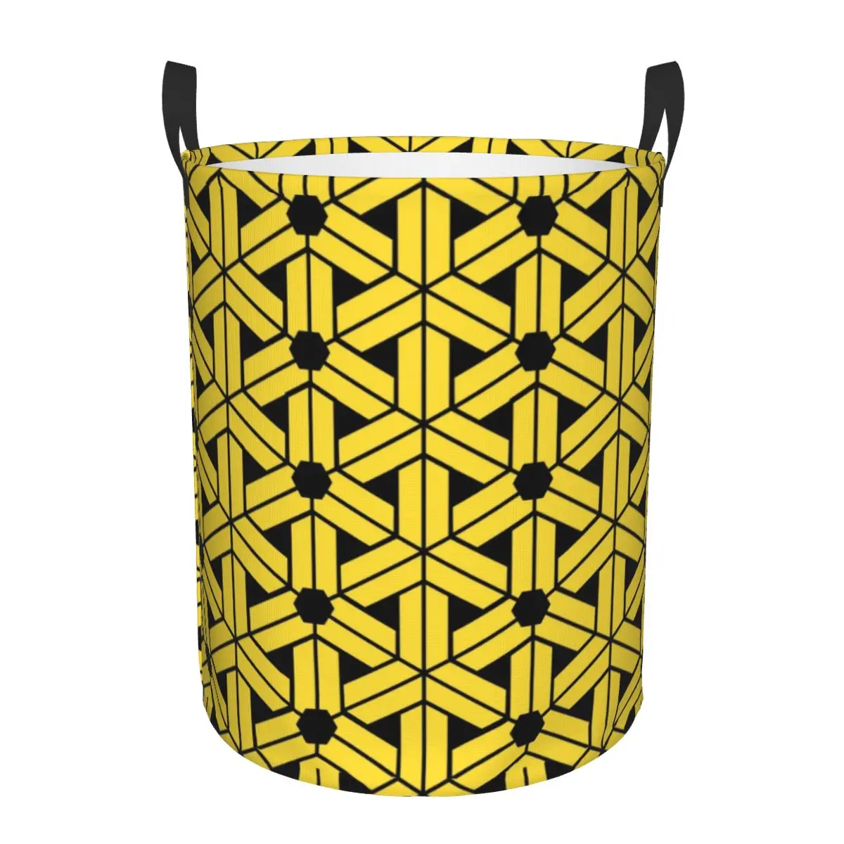 Geometric Japanese Style Pattern Aesthetics Laundry Basket Foldable Sakura Clothes Toy Hamper Storage Bin for Kids Nursery