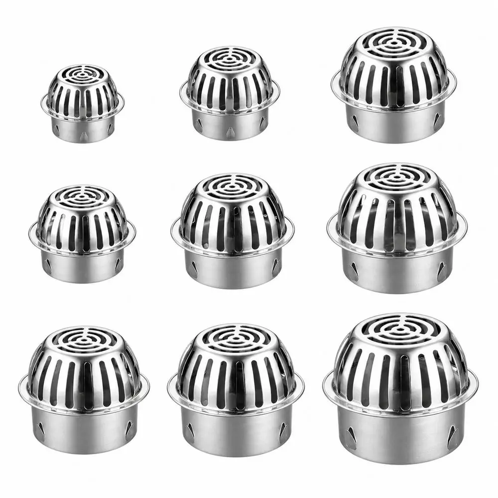 New Stainless Steel Floor Drain Strainer Anti-Clog Convex Floor Drain Filter Round Shape Slotted Filter Screen Cover Garden