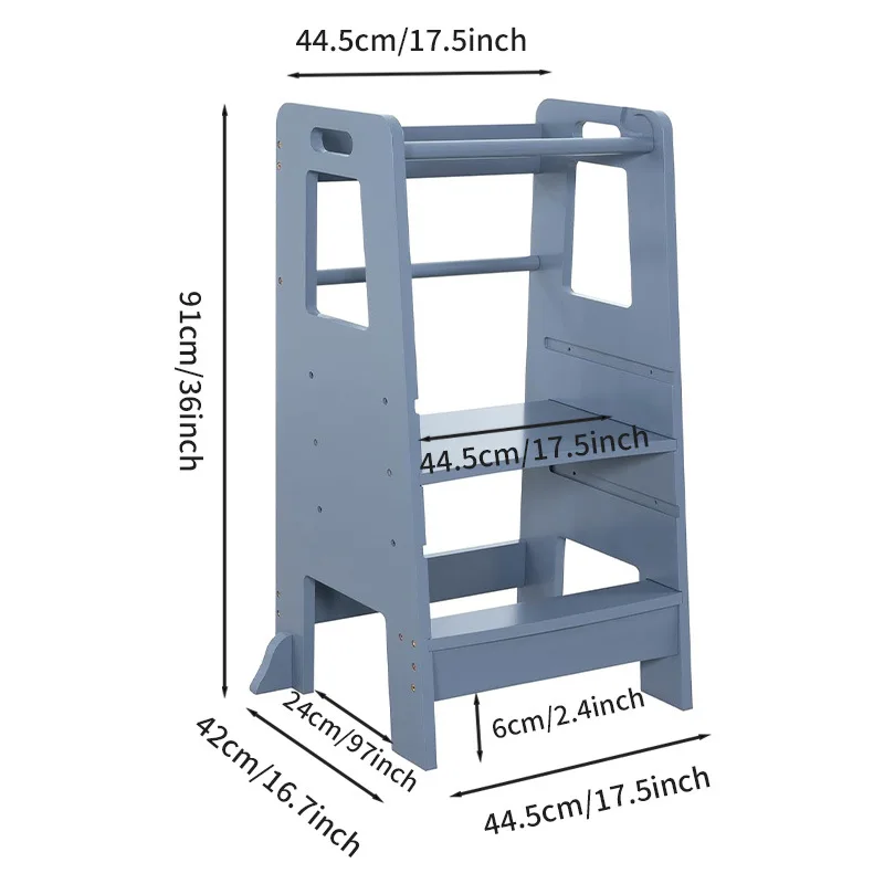 Poggiapiedi da cucina in legno per bambini, sgabello da cucina in piedi per bagno